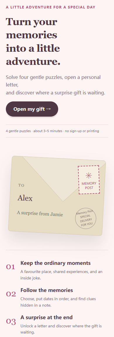 Warm birthday · fictional story example