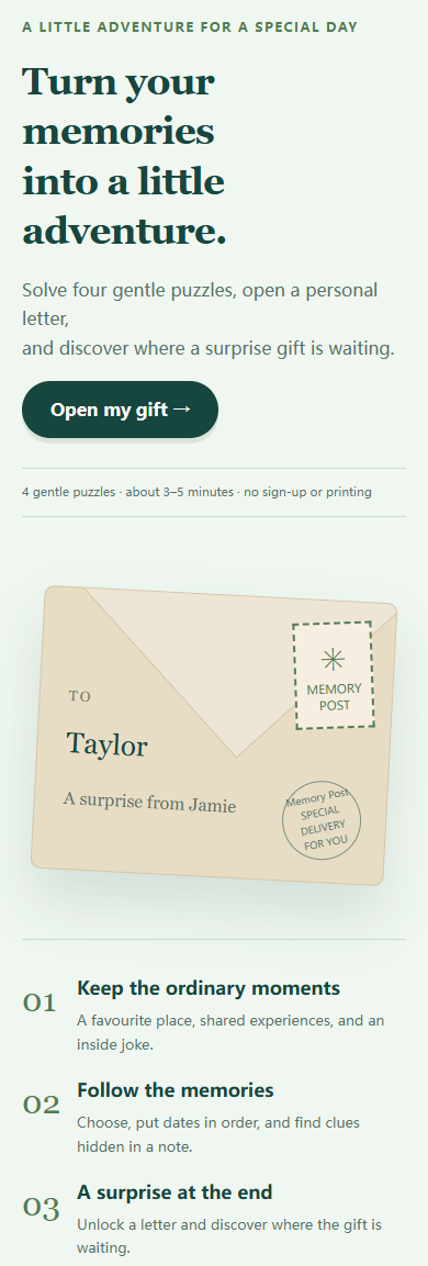 A letter to a friend · fictional story example